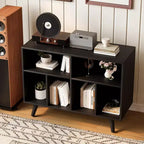 Meuble pour platine vinyle de 39,5 po avec station de recharge, meuble en bois d'ingénierie pouvant contenir plus de 350 albums vinyles, pour salon, chambre à coucher, bureau