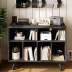 Meuble pour platine vinyle de 39,5 po avec station de recharge, meuble en bois d'ingénierie pouvant contenir plus de 350 albums vinyles, pour salon, chambre à coucher, bureau