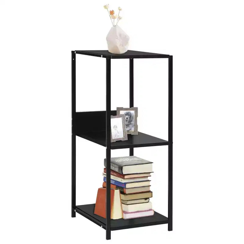 vidaXL Étagère à livres Noire Bois d'ingénierie Petite bibliothèque Rectangulaire