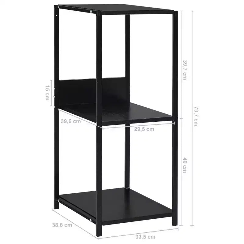 vidaXL Étagère à livres Noire Bois d'ingénierie Petite bibliothèque Rectangulaire