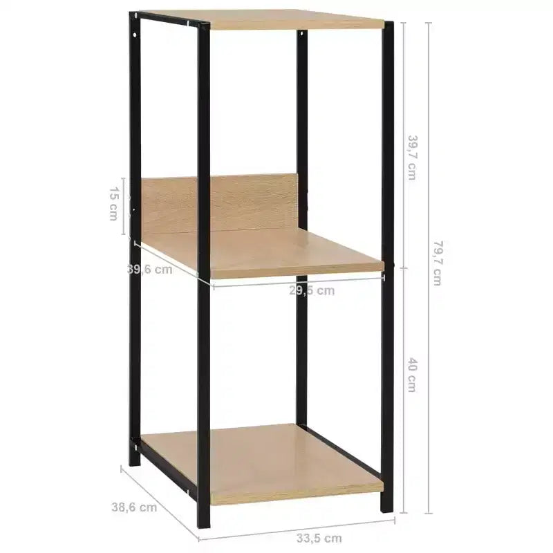 vidaXL Étagère à livres Noire Bois d'ingénierie Petite bibliothèque Rectangulaire