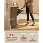 VASAGLE Collection LIRY - Meuble à Chaussures avec 2 Tiroirs Basculants, Meuble à Chaussures Étroit sur Pied, Capacité de 12 à 16 Paires, Brun Miel