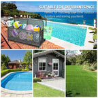 Rangement flottant pour piscine en osier avec roues, chariot roulant extérieur en rotin synthétique avec compartiment et panier pour piscine, jardin, terrasse