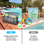 Rangement flottant pour piscine en osier avec roues, chariot roulant extérieur en rotin synthétique avec compartiment et panier pour piscine, jardin, terrasse