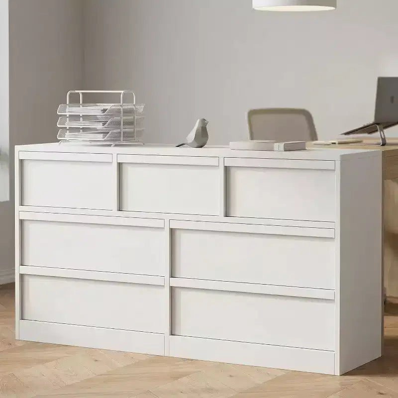 7-Drawer Cabinet, 54 inches Wide, Natural Oak Style, Large Capacity, Drawer Storage, Wide Cabinet, Wooden Storage Furniture, Suitable for Living Room