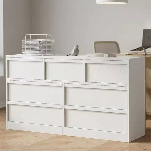 7-Drawer Cabinet, 54 inches Wide, Natural Oak Style, Large Capacity, Drawer Storage, Wide Cabinet, Wooden Storage Furniture, Suitable for Living Room