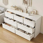 Commode 7 tiroirs, 137 cm de large, style chêne naturel, grande capacité, rangement tiroirs, armoire large, meuble de rangement en bois, convient au salon