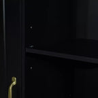 Armoire de rangement haute de salle de bain autoportante de 68 po avec 2 paniers à linge inclinables, étagères réglables, armoire à porte à fermeture en douceur - ModernLuxe