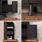 Table de chevet haute avec station de recharge, table d'appoint moderne pour chambre à coucher