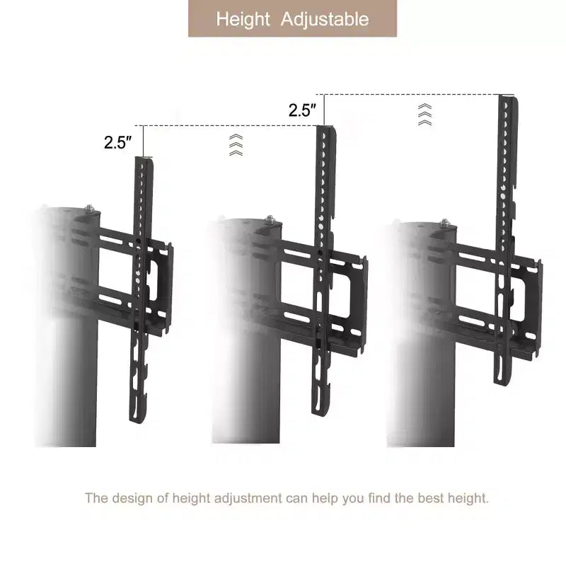 Chariot TV mobile multifonctionnel JVNOXK avec étagères en verre trempé à 2 niveaux, support TV réglable en hauteur et en angle avec roues verrouillables