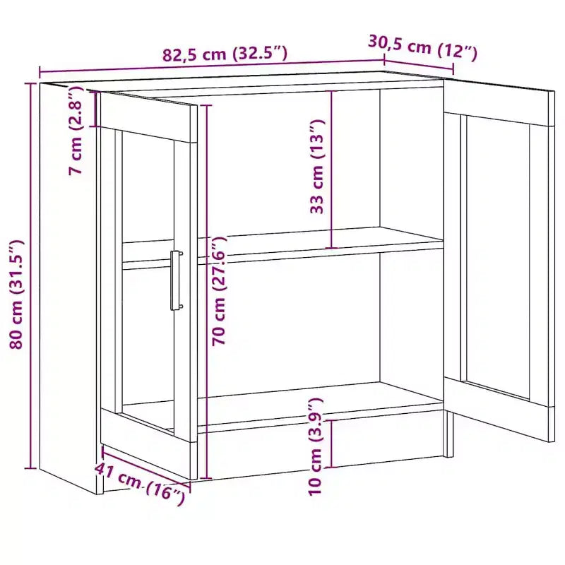 vidaXL Armoire de Vitrine Gris Béton 32,5x12,0x31,5 Bois d'Ingénierie