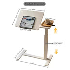 Table de télévision, bureau de lit, plateau rabattable, 4 roulettes, hauteur/angle réglable, table d'ordinateur portable roulante, portable pour la maison/le bureau/l'étude/l'hôpital