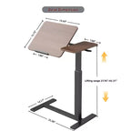 Table de télévision, bureau de lit, plateau rabattable, 4 roulettes, hauteur/angle réglable, table d'ordinateur portable roulante, portable pour la maison/le bureau/l'étude/l'hôpital