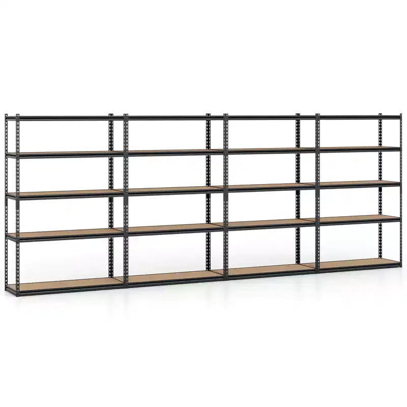 Gymax 4PCS 5-Tier Garage Shelving Unit 2200 LBS Heavy Duty Metal Storage Shelves
