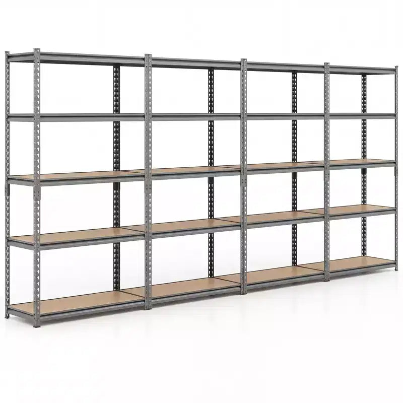 Gymax Lot de 4 étagères de garage à 5 niveaux, capacité de 1000 kg, étagères de rangement métalliques robustes