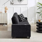 Canapé en velours côtelé Everly 84 de GDFStudio avec porte-gobelets intégrés