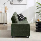 Canapé en velours côtelé Everly 84 de GDFStudio avec porte-gobelets intégrés