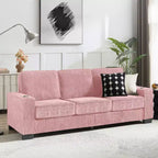 Canapé en velours côtelé Everly 84 de GDFStudio avec porte-gobelets intégrés