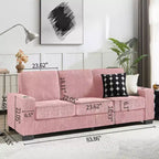 Canapé en velours côtelé Everly 84 de GDFStudio avec porte-gobelets intégrés