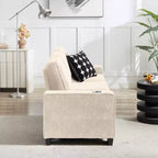 Canapé en velours côtelé Everly 84 de GDFStudio avec porte-gobelets intégrés