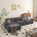 Dyonery 120 - Canapé modulaire sectionnel, Canapé sectionnel Cloud avec assise profonde, Canapé modulaire en L moderne avec méridienne.