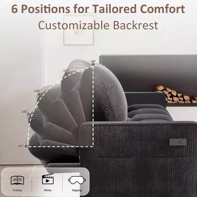 Canapé-lit Dyonery, canapé-lit escamotable en forme de L de 81 po avec méridienne de rangement réversible/port USB/poche latérale/assemblage sans outils, velours côtelé beige