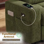 Canapé-lit Dyonery, canapé-lit escamotable en forme de L de 81 po avec méridienne de rangement réversible/port USB/poche latérale/assemblage sans outils, velours côtelé beige