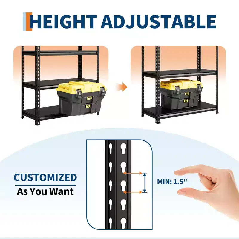 Étagère de garage en acier à 3 niveaux, rayonnage métallique réglable, capacité de 1043 kg, organiseur utilitaire pour garde-manger, cuisine, sous-sol, maison, entrepôt