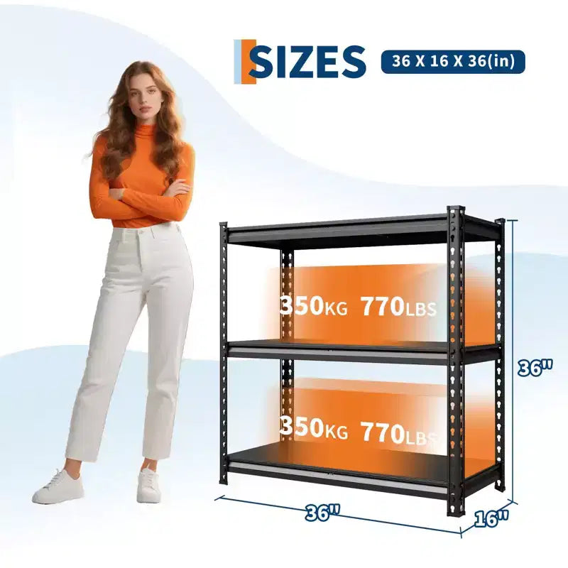 Étagère de garage en acier à 3 niveaux, rayonnage métallique réglable, capacité de 1043 kg, organiseur utilitaire pour garde-manger, cuisine, sous-sol, maison, entrepôt