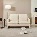 MAYEERTY 2-Seat Sofa Solid Wood Frame High-Density Foam with Throw Pillows No Legs