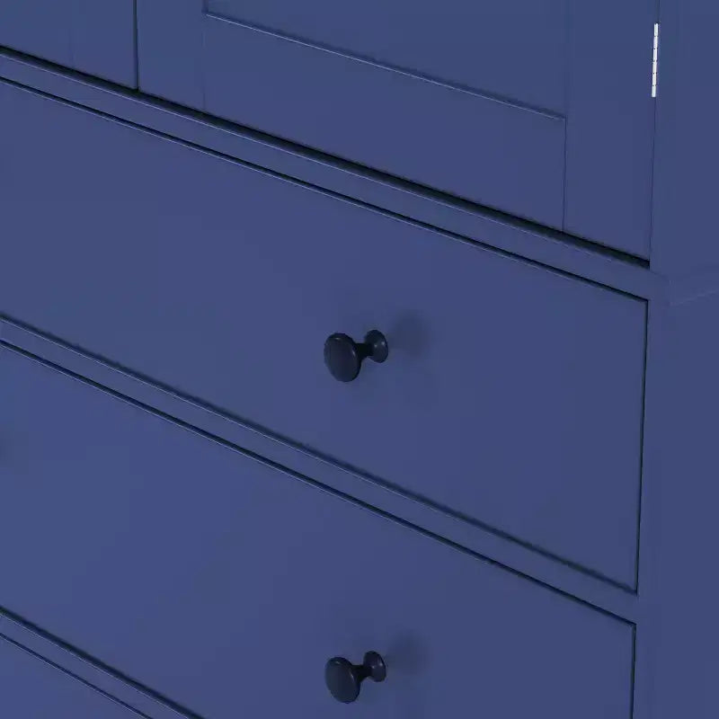 Étagères de porte de garde-manger de cuisine de ferme, armoire de rangement haute autonome avec 3 étagères réglables et 3 tiroirs pour salle à manger