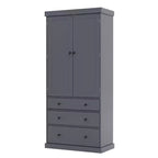 Étagères de porte de garde-manger de cuisine de ferme, armoire de rangement haute autonome avec 3 étagères réglables et 3 tiroirs pour salle à manger