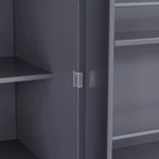 Étagères de porte de garde-manger de cuisine de ferme, armoire de rangement haute autonome avec 3 étagères réglables et 3 tiroirs pour salle à manger