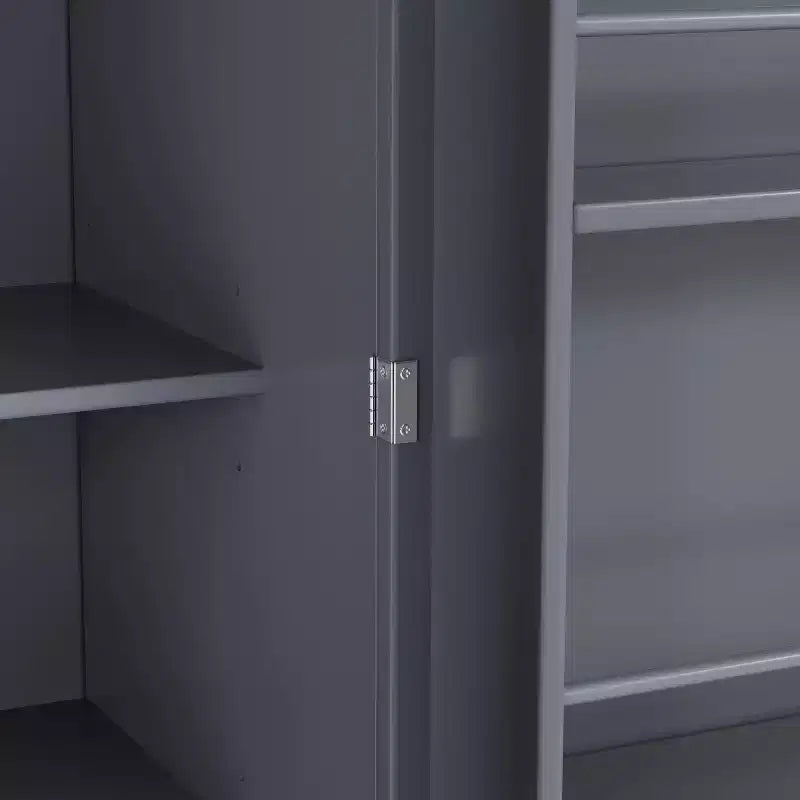 Étagères de porte de garde-manger de cuisine de ferme, armoire de rangement haute autonome avec 3 étagères réglables et 3 tiroirs pour salle à manger