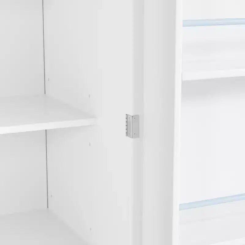 Étagères de porte de garde-manger de cuisine de ferme, armoire de rangement haute autonome avec 3 étagères réglables et 3 tiroirs pour salle à manger