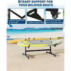 Support de rangement autoportant robuste pour kayak, support en acier réglable, roues mobiles, sangles de suspension, support multi-kayaks type S