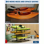 Support de rangement robuste pour kayaks avec roues verrouillables pour kayaks, canoës, planches de surf et planches à pagaie Étagères amovibles