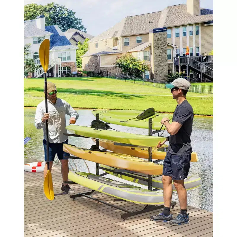 Support de rangement robuste pour kayaks avec roues verrouillables pour kayaks, canoës, planches de surf et planches à pagaie Étagères amovibles
