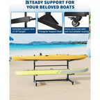 Support de rangement robuste pour kayaks avec roues verrouillables pour kayaks, canoës, planches de surf et planches à pagaie Étagères amovibles
