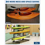 Support de rangement robuste pour kayaks avec roues verrouillables pour kayaks, canoës, planches de surf et planches à pagaie Étagères amovibles