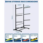 Support de rangement robuste pour kayaks avec roues verrouillables pour kayaks, canoës, planches de surf et planches à pagaie Étagères amovibles