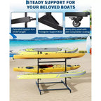 Support de rangement robuste pour kayaks avec roues verrouillables pour kayaks, canoës, planches de surf et planches à pagaie Étagères amovibles