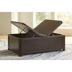 Table basse relevable Signature Design by Ashley Breckington, marron foncé avec coffre de rangement