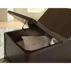 Table basse relevable Signature Design by Ashley Breckington, marron foncé avec coffre de rangement