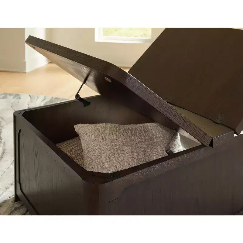 Table basse relevable Signature Design by Ashley Breckington, marron foncé avec coffre de rangement