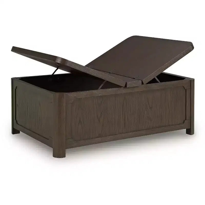 Table basse relevable Signature Design by Ashley Breckington, marron foncé avec coffre de rangement