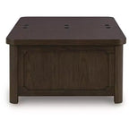 Table basse relevable Signature Design by Ashley Breckington, marron foncé avec coffre de rangement