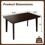 Ensemble de salle à manger en bois rustique pour 4 personnes, table rectangulaire 5 pièces avec chaises rembourrées pour petite cuisine
