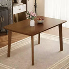 Ensemble de salle à manger en bois rustique pour 4 personnes, table rectangulaire 5 pièces avec chaises rembourrées pour petite cuisine