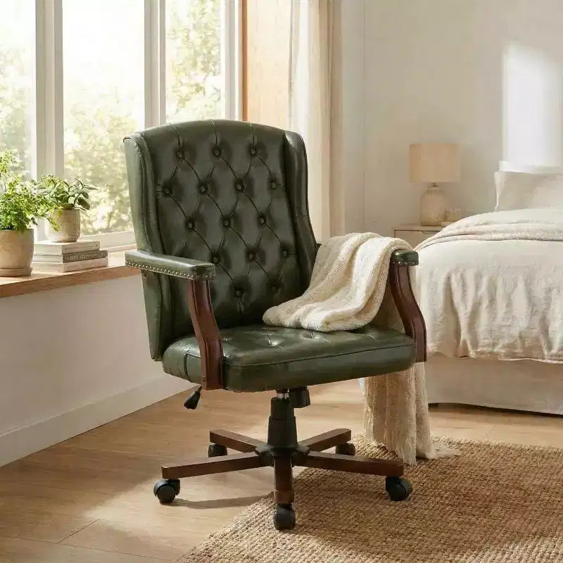 Fauteuil de bureau de direction avec dossier à oreilles et pivotant pour le bureau à domicile